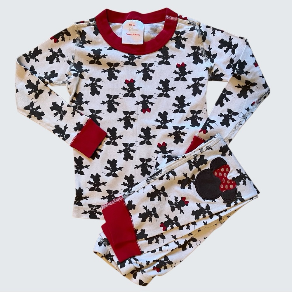 Minnie Mouse Disney Pajamas -Cute knee patches -Hanna Andersson, Organic, Sz 4T